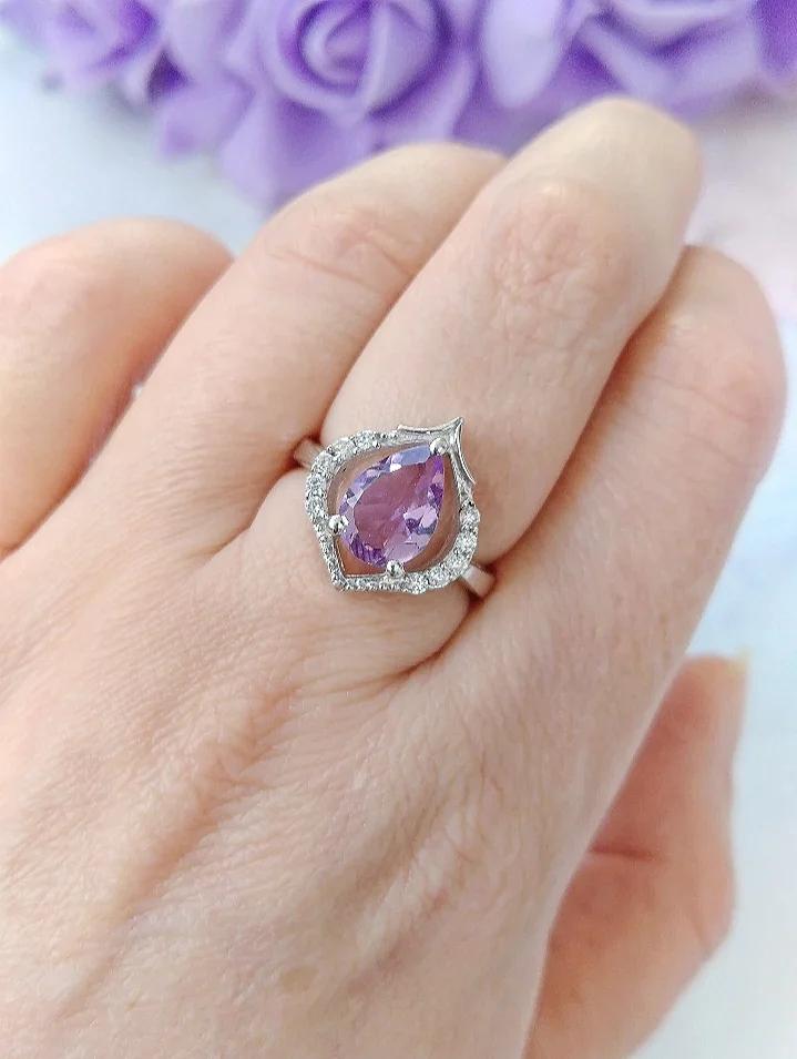 Серебряное кольцо с аметистом - миниатюра 9
