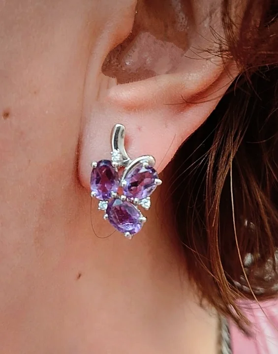 Серебряный комплект с натуральными аметистами - миниатюра 9