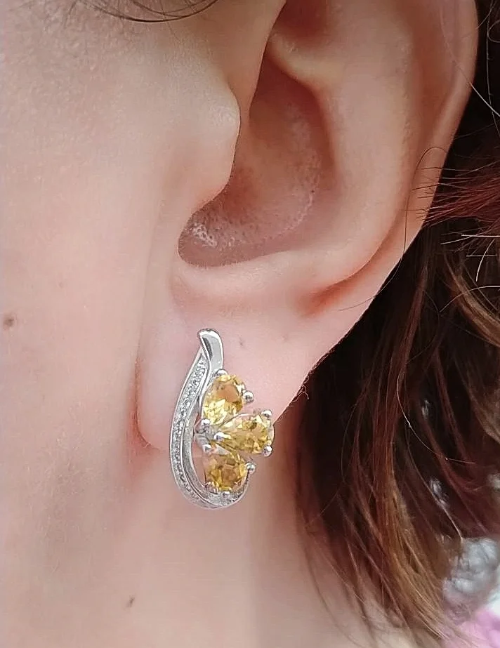 Серебряный комплект с цитринами - миниатюра 9