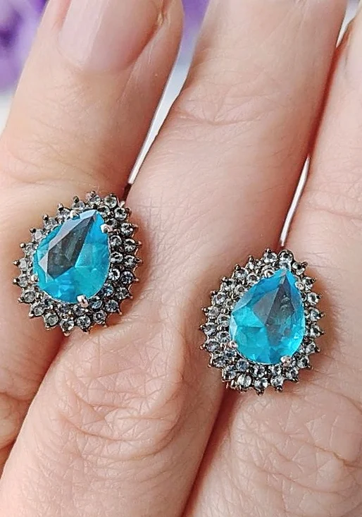 Серебряные серьги с топазами - миниатюра 5