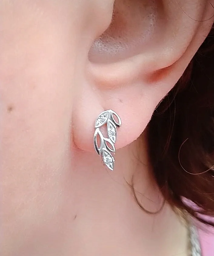 Серебряные серьги с фианитами - миниатюра 9