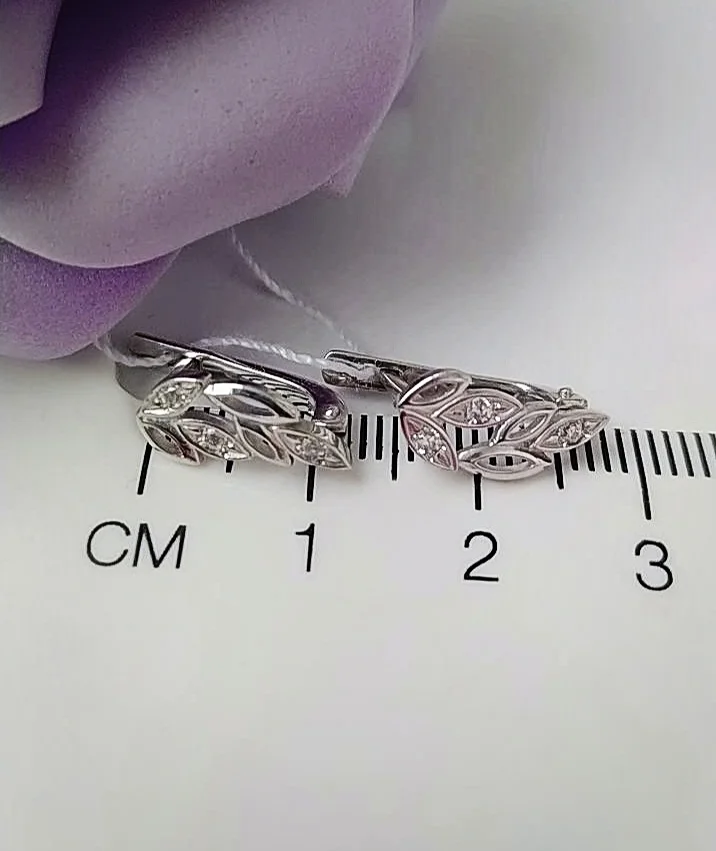 Серебряные серьги с фианитами - миниатюра 10