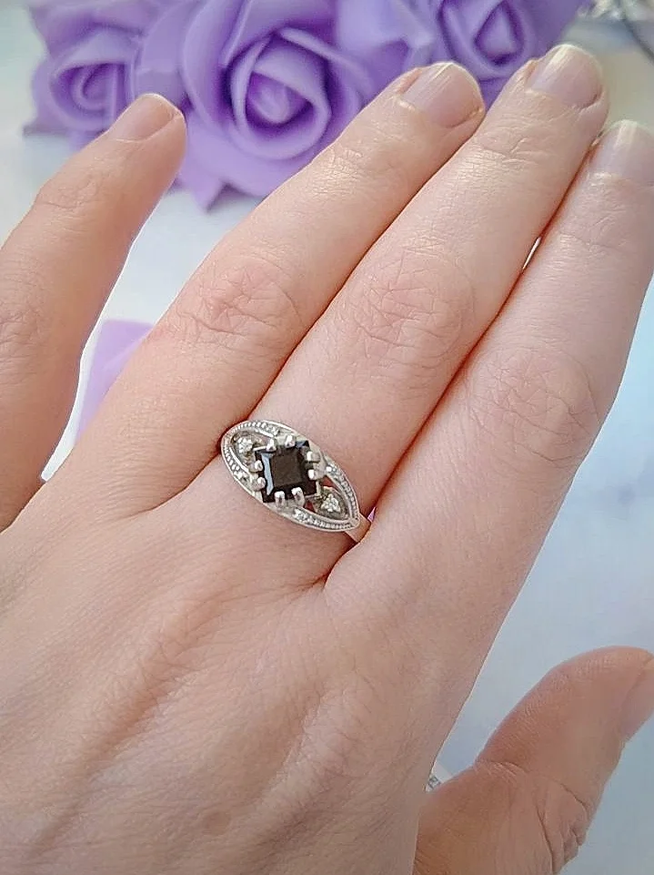 Серебряное кольцо с раухтопазом, серебро 925 проба - миниатюра 7