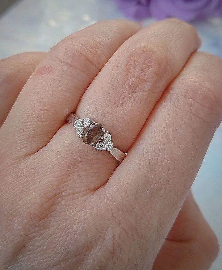 Серебряное кольцо с раухтопазом, серебро 925 проба - миниатюра 5