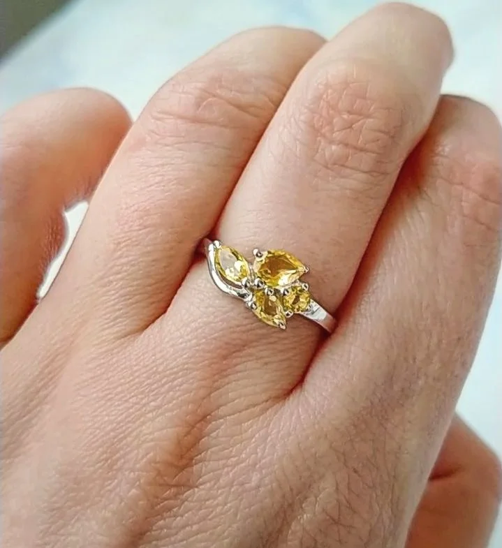 Серебряное кольцо с цитринами - миниатюра 4