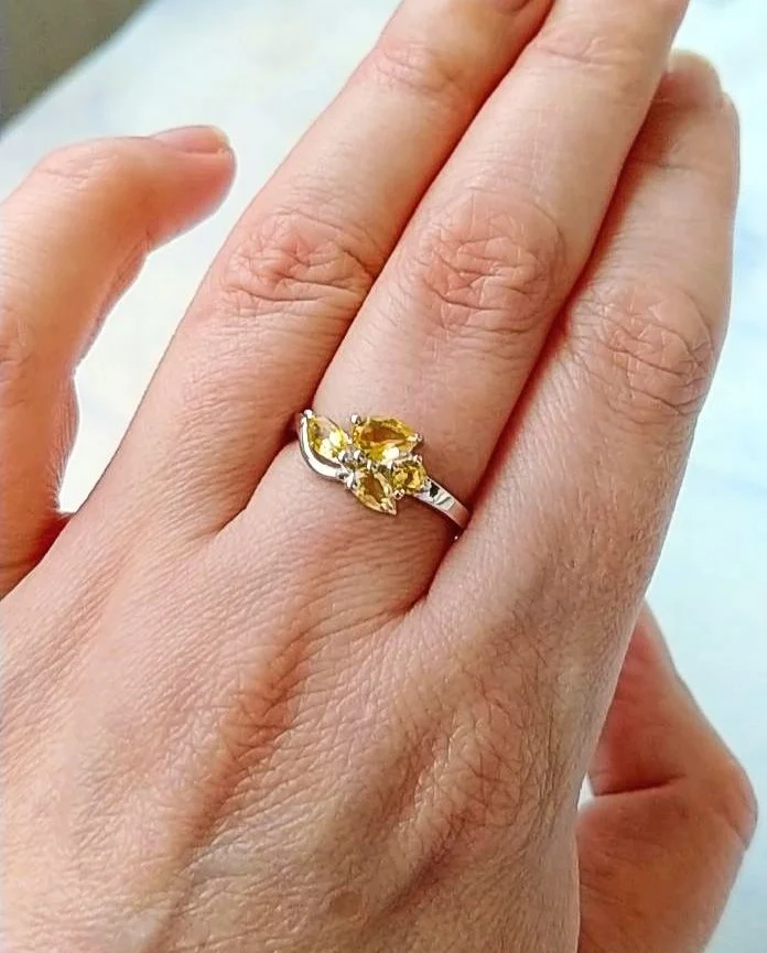 Серебряное кольцо с цитринами - миниатюра 5