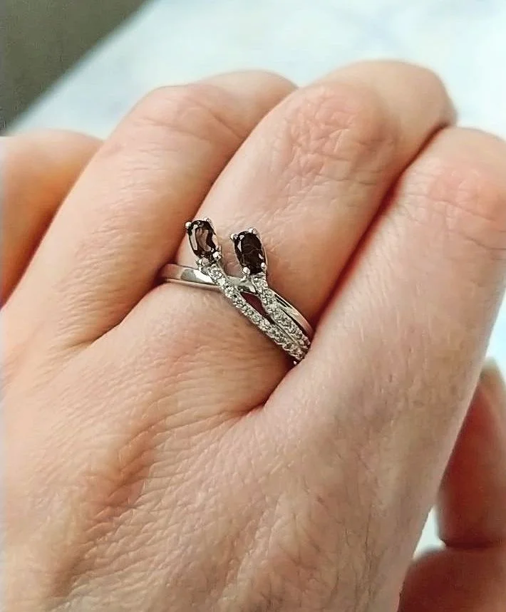 Серебряное кольцо с раухтопазами - миниатюра 5