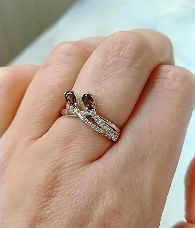 Серебряное кольцо с раухтопазами - миниатюра 6