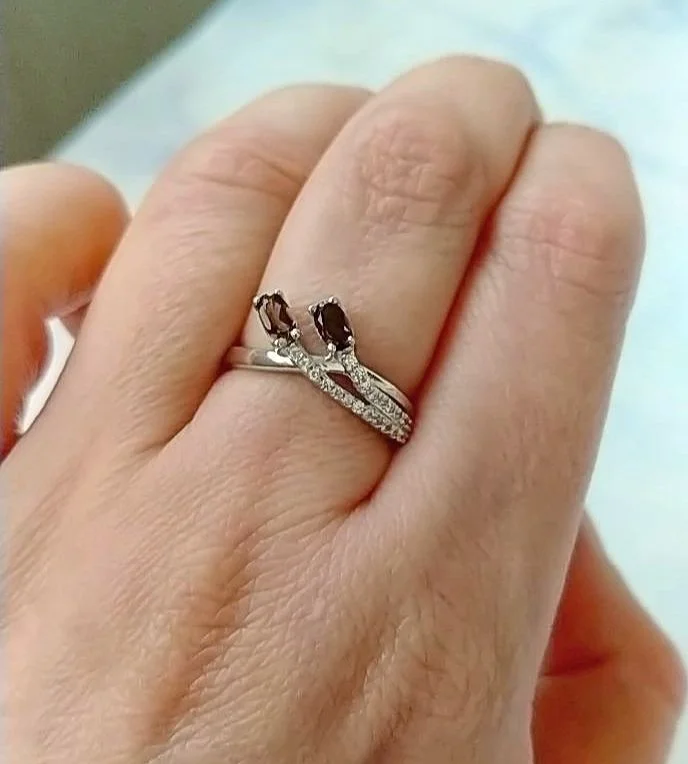Серебряное кольцо с раухтопазами - миниатюра 7