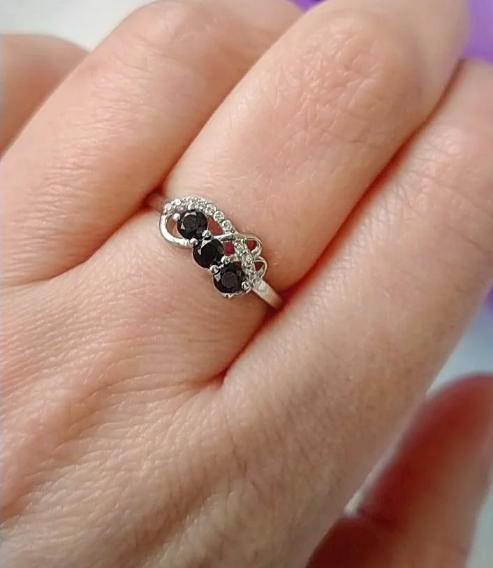 Серебряное кольцо с сапфирами, серебро 925 проба, новое - миниатюра 5