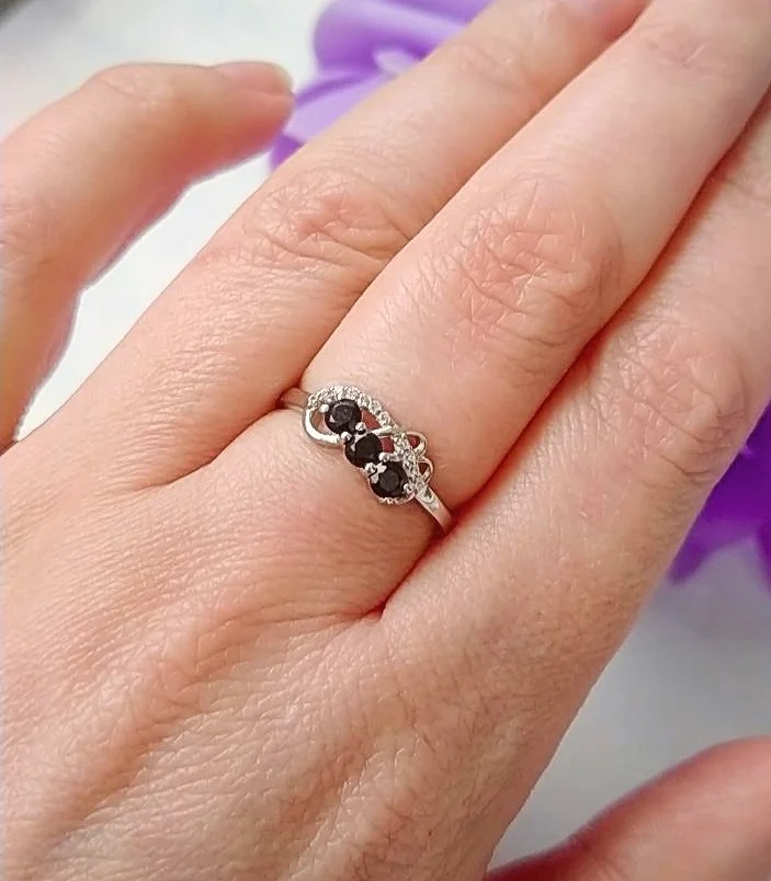 Серебряное кольцо с сапфирами, серебро 925 проба, новое - миниатюра 7