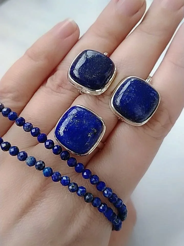 Серебряный комплект с лазуритами - миниатюра 4