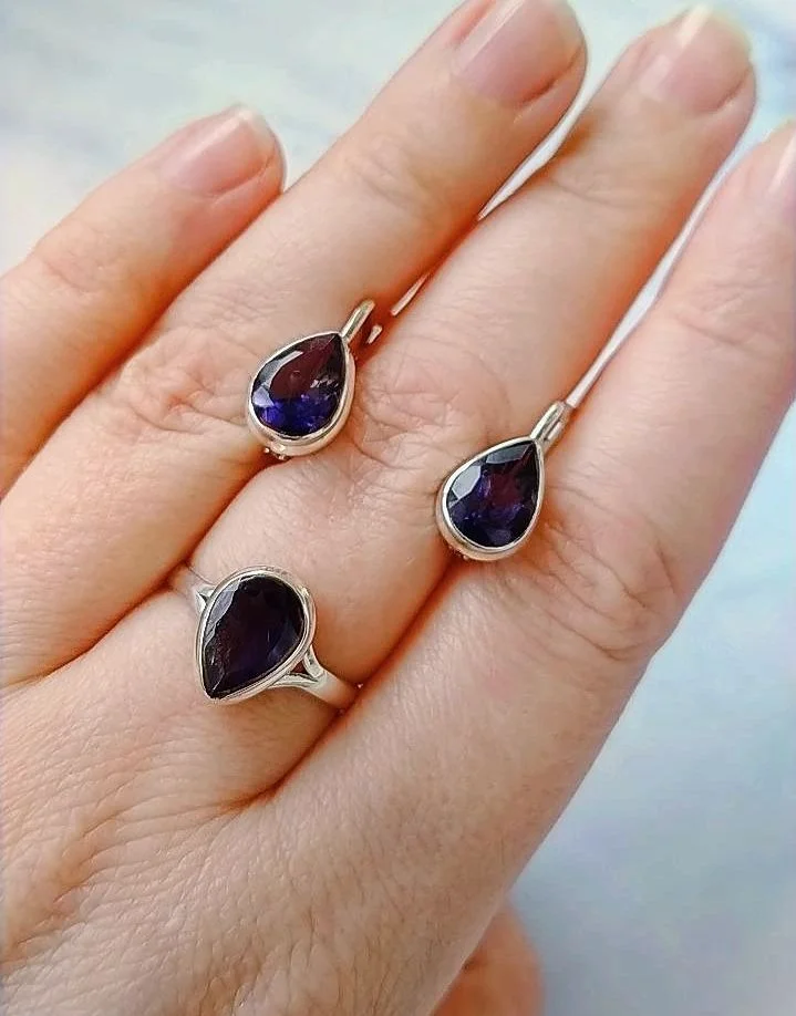 Серебряный комплект с иолитами - миниатюра 5