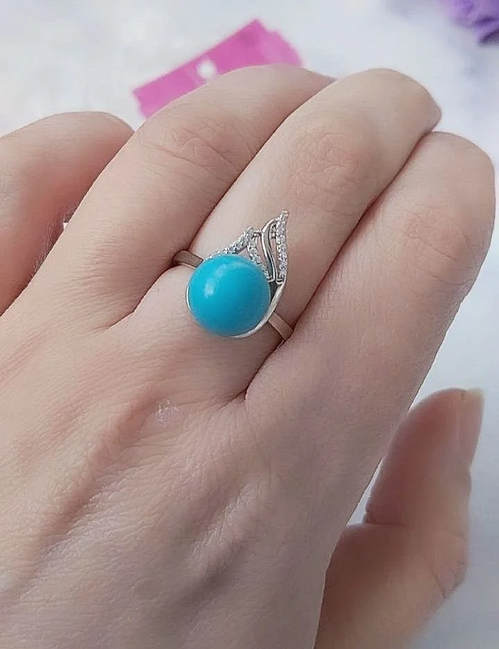 Серебряное кольцо с бирюзой - миниатюра 5