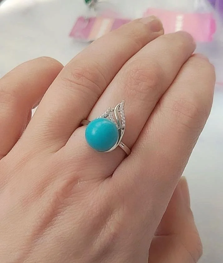 Серебряное кольцо с бирюзой - миниатюра 7