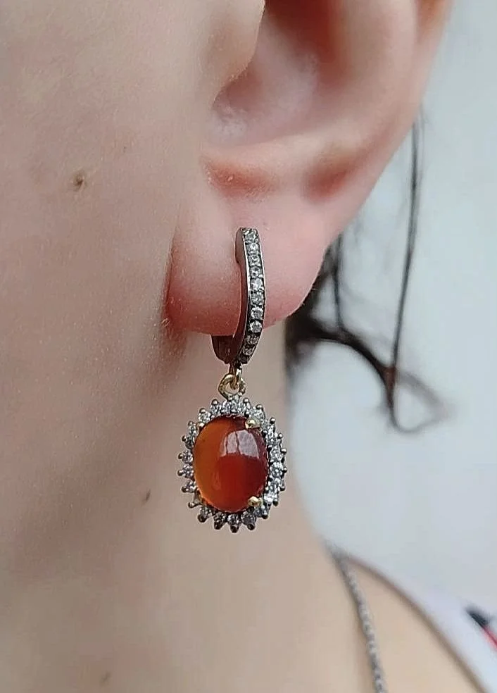 Серебряный комплект с гранатами гессонитами - миниатюра 7