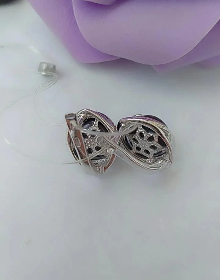 Серебряные серьги с жемчугом - миниатюра 6