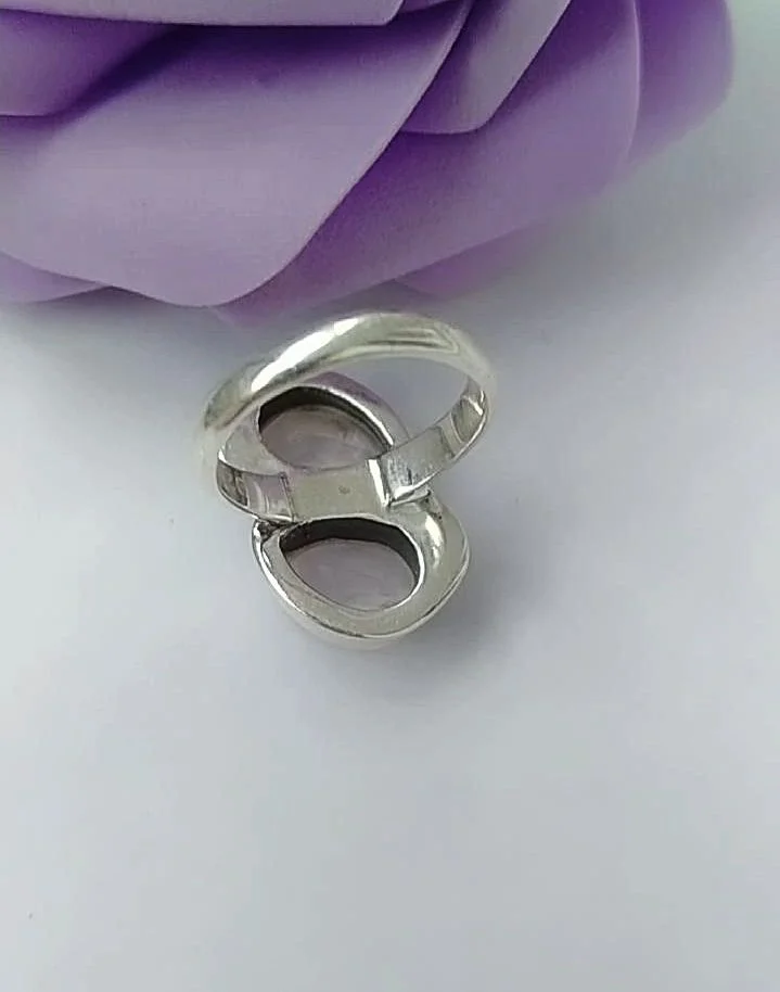 Серебряное кольцо с розовым кварцем - миниатюра 9