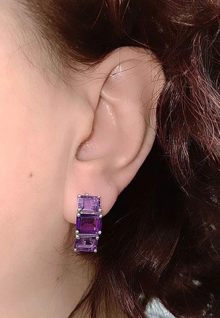 Серебряный комплект с аметистами - миниатюра 5