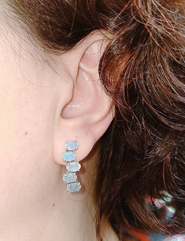 Серебряный комплект с лунными камнями - миниатюра 7