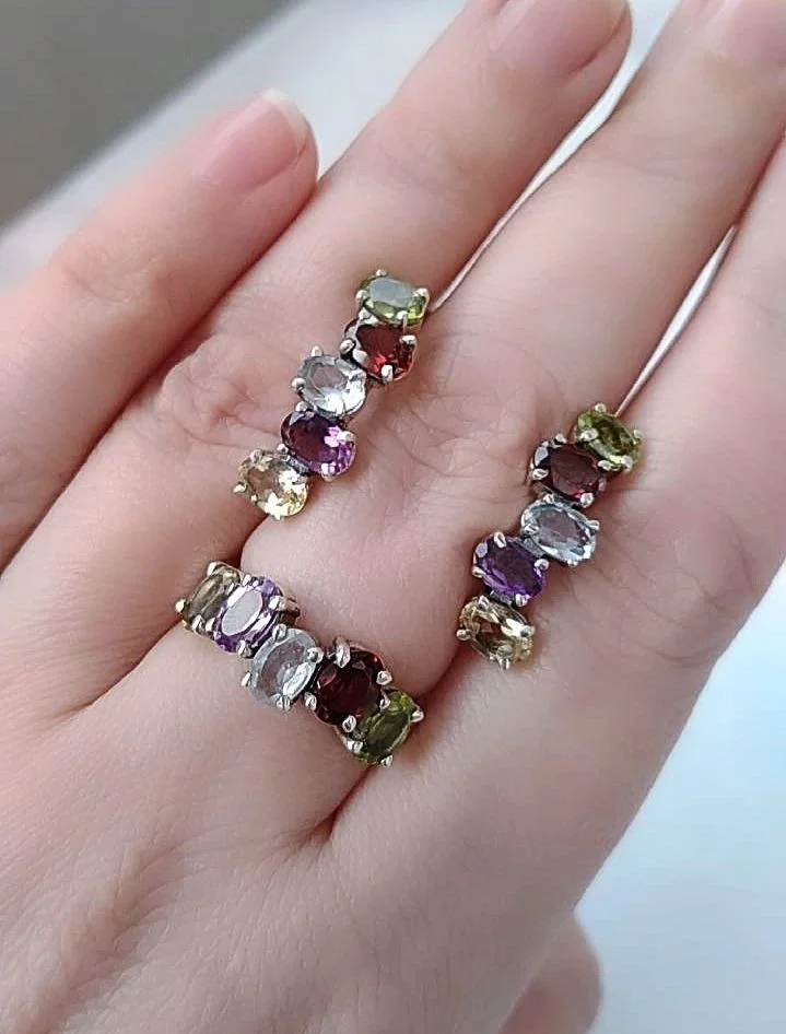 Серебряный комплект с натуральными камнями - миниатюра 2