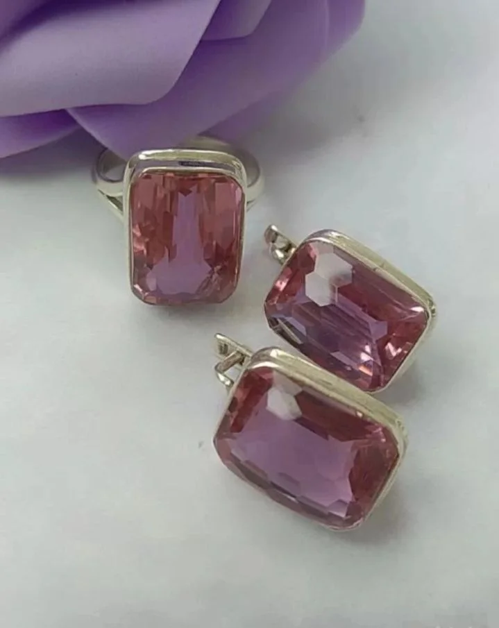 Серебряный комплект с александритами - миниатюра 4