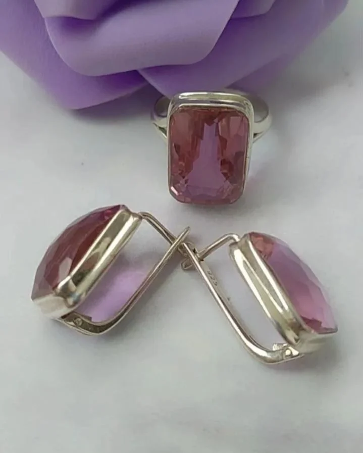 Серебряный комплект с александритами - миниатюра 5