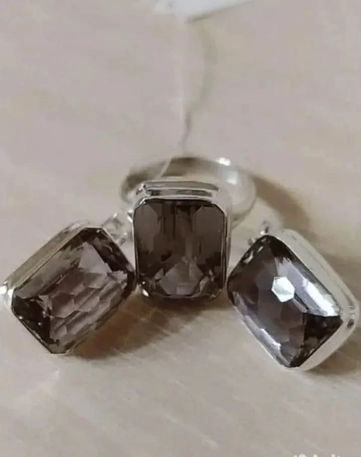 Серебряный комплект с александритами - миниатюра 6