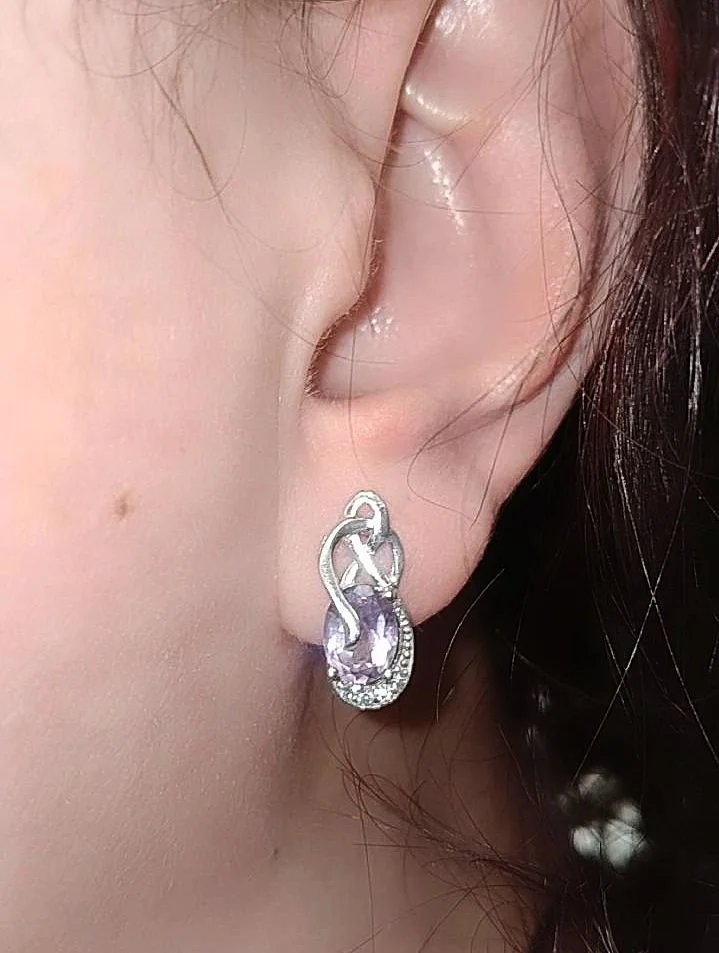 Серебряный комплект с аметистами - миниатюра 9