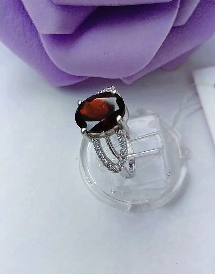 Серебряное кольцо с гранатом - миниатюра 2