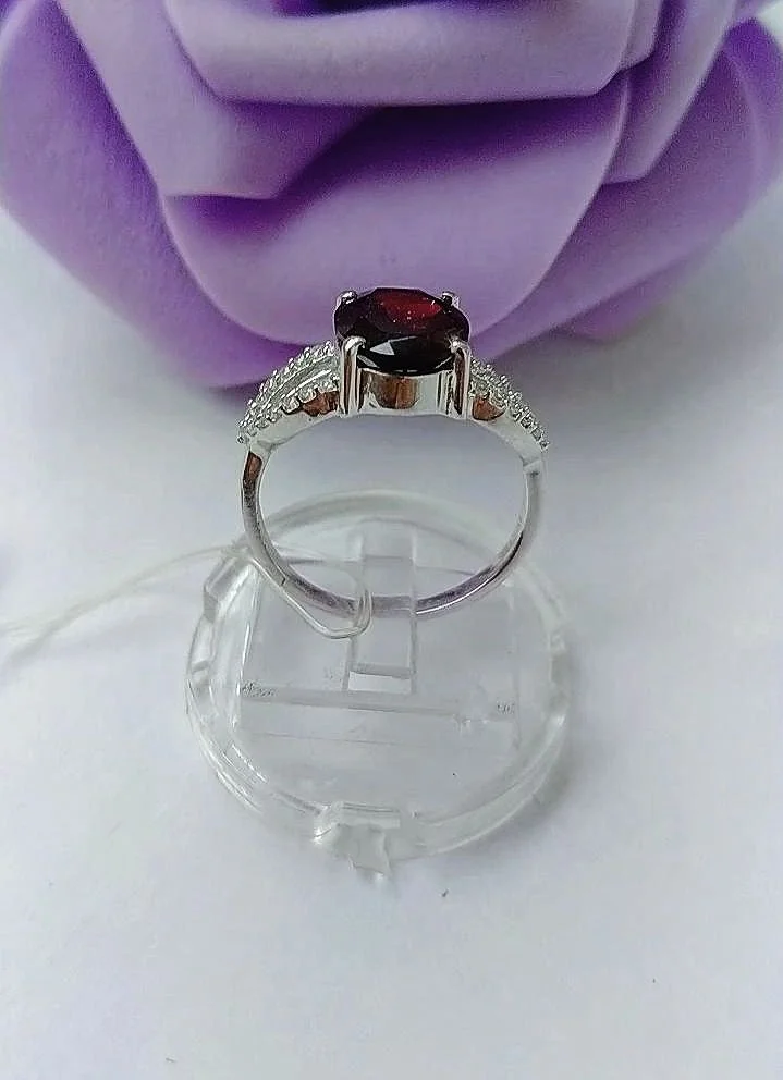 Серебряное кольцо с гранатом - миниатюра 3