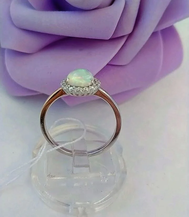 Серебряное кольцо с белым опалом - миниатюра 3