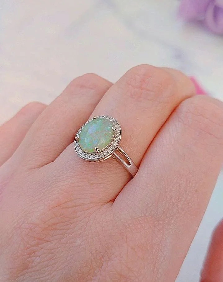 Серебряное кольцо с зелёным опалом - миниатюра 6