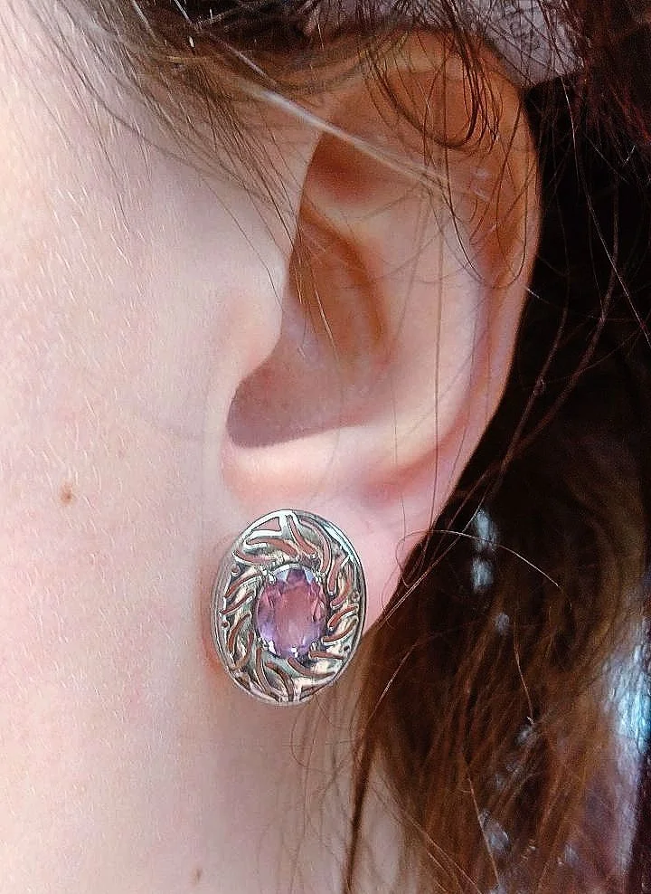 Серебряные серьги с фианитами - миниатюра 9