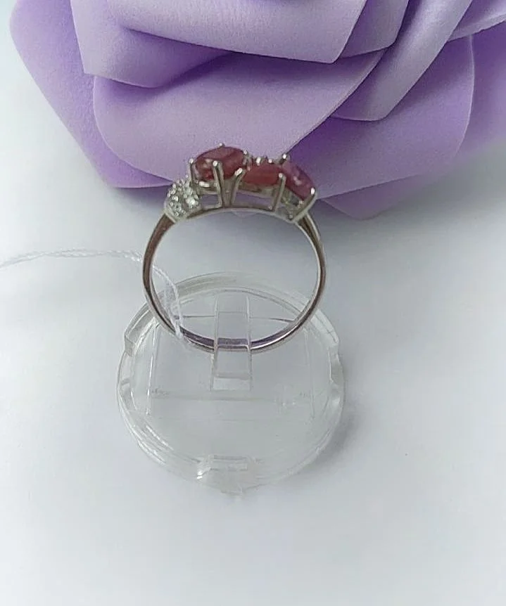 Рубины, серебряное кольцо,17,5 размер - миниатюра 3