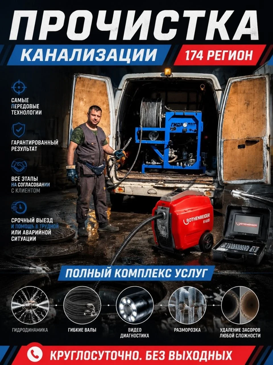 Прочистка канализации Устранение засора - изображение 1