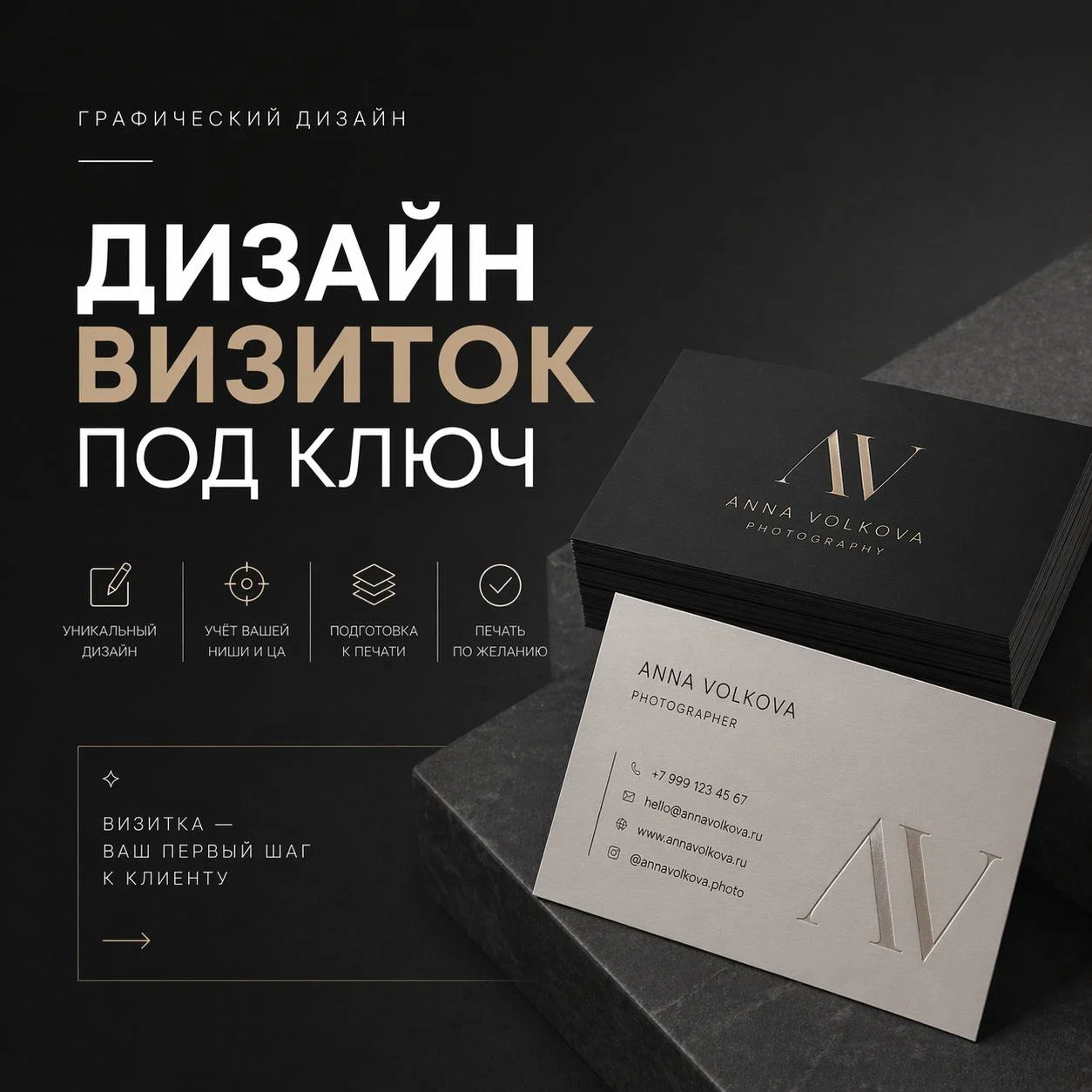 Дизайн визиток под ключ - изображение 1