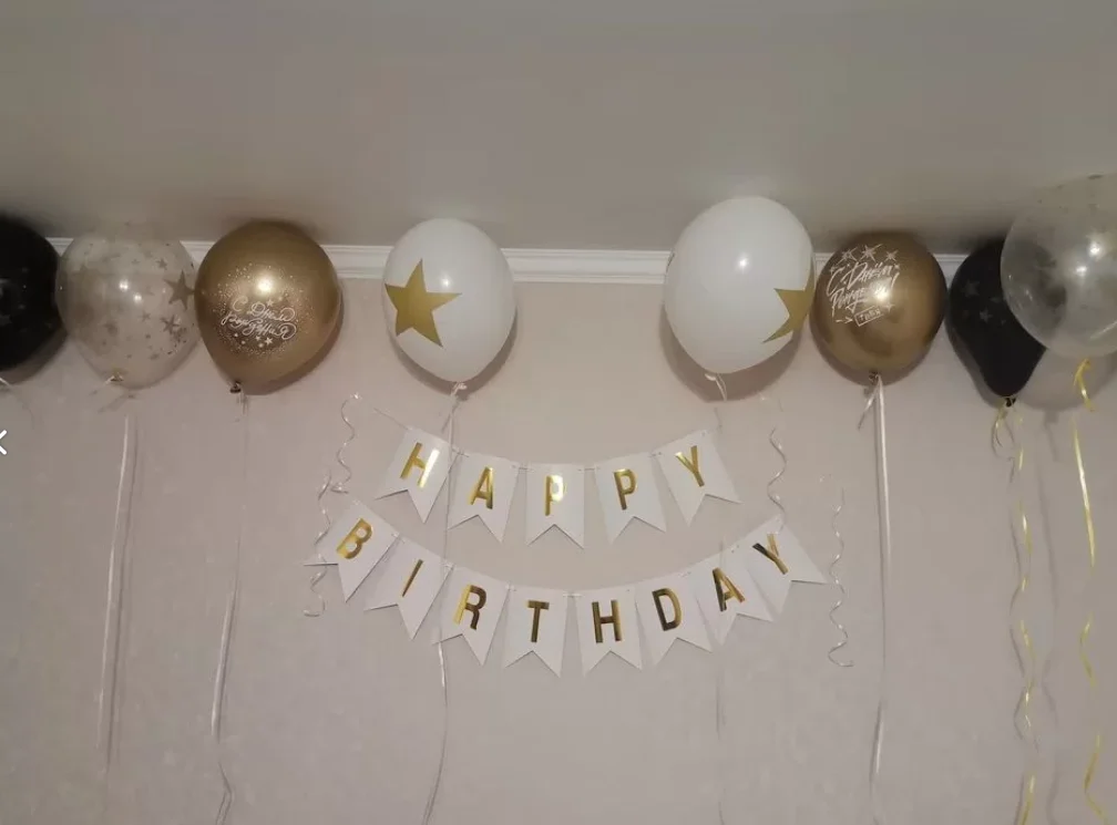 Декор гирлянда флажки Happy birthday картон - миниатюра 2