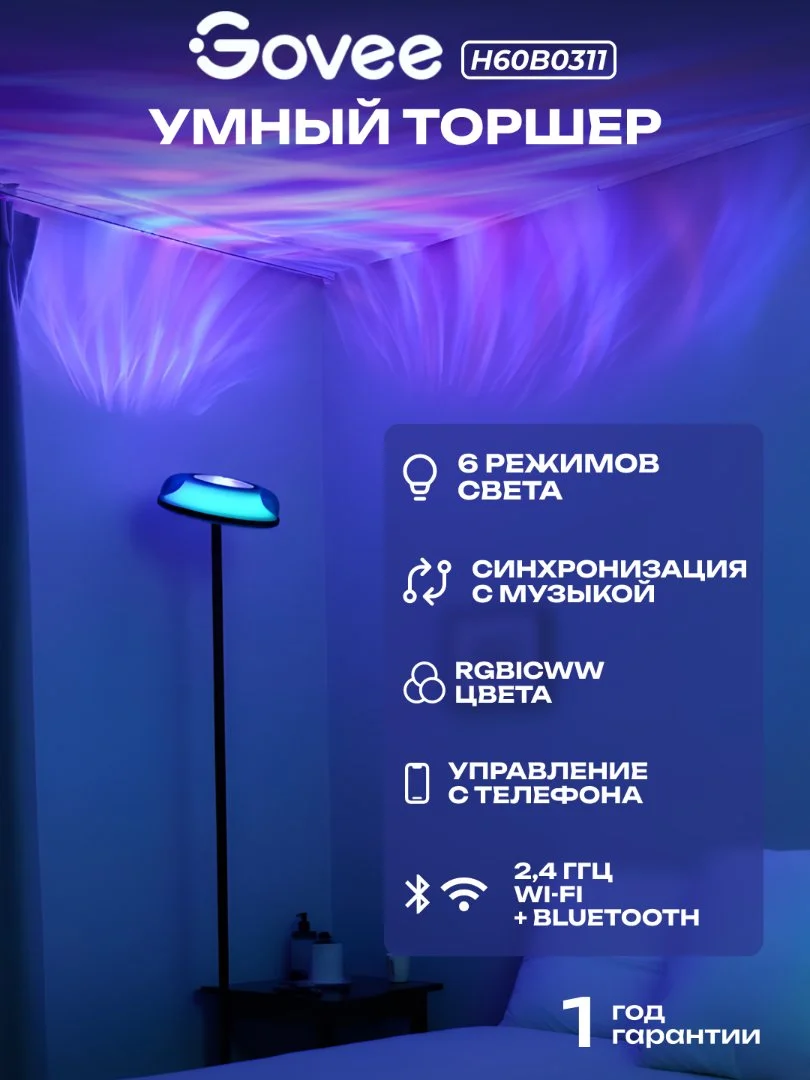 Govee uplighter floor lamp Ревизия 2026 в наличии - миниатюра 5