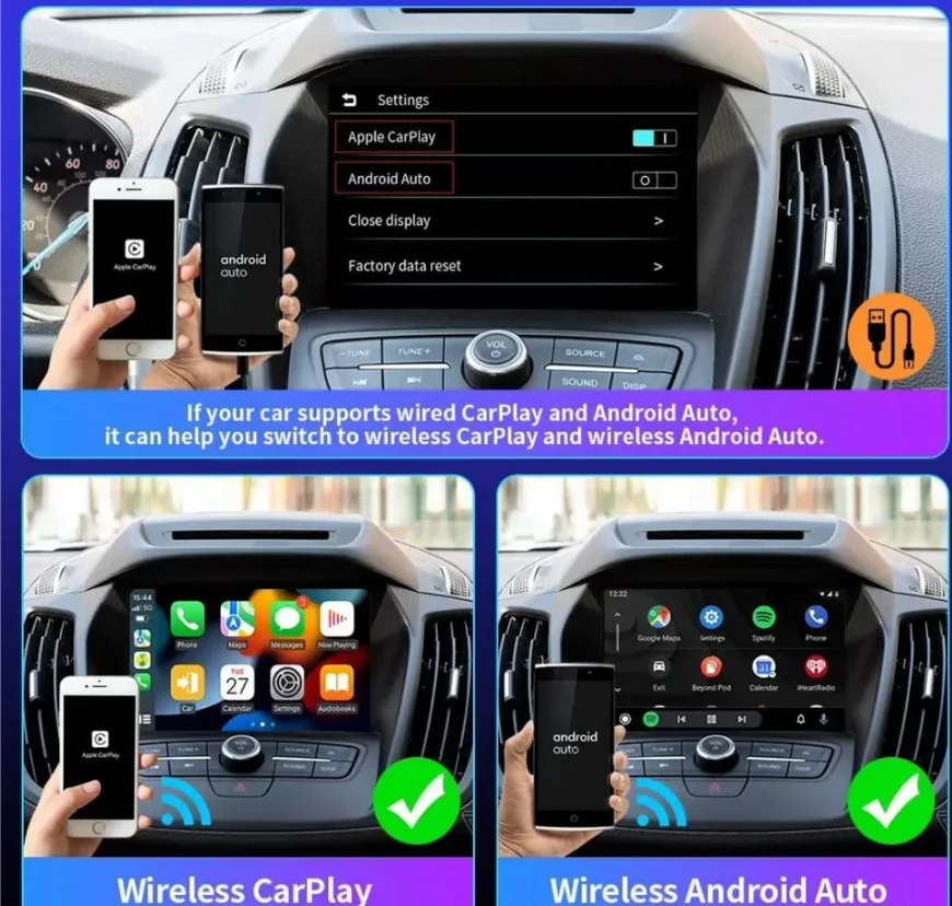 Беспроводной адаптер Android Auto и Car Play Bluetooth - миниатюра 5