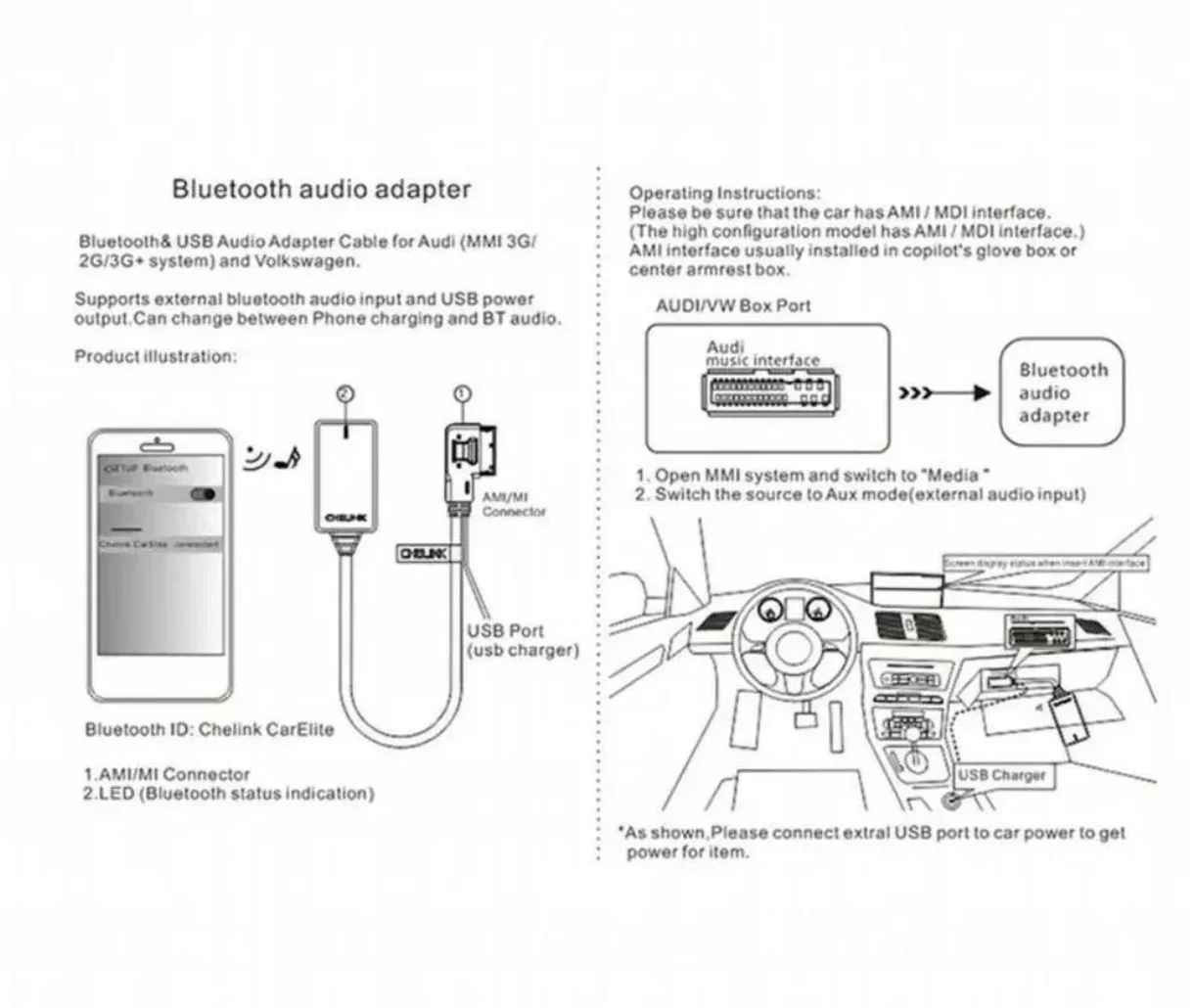 Bluetooth aux адаптер Audi 2G AMI MMI Q7 до 2009г - миниатюра 4