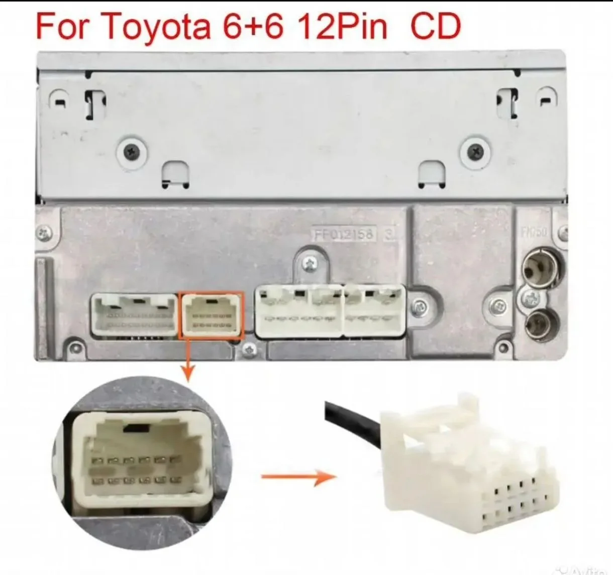 Bluetooth aux Toyota лучшее качество 6+6 разъем - миниатюра 2