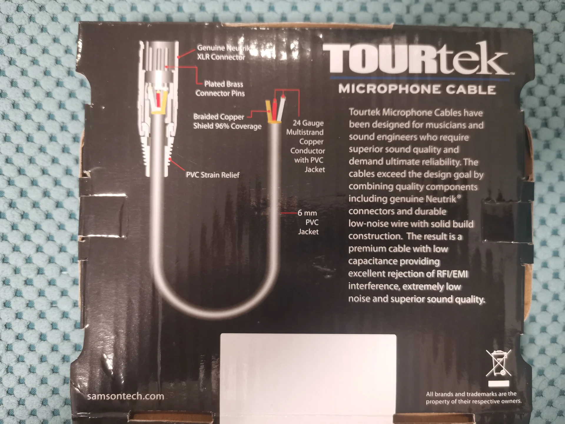 Новый микрофонный кабель Samson TM10 Tourtek - миниатюра 4
