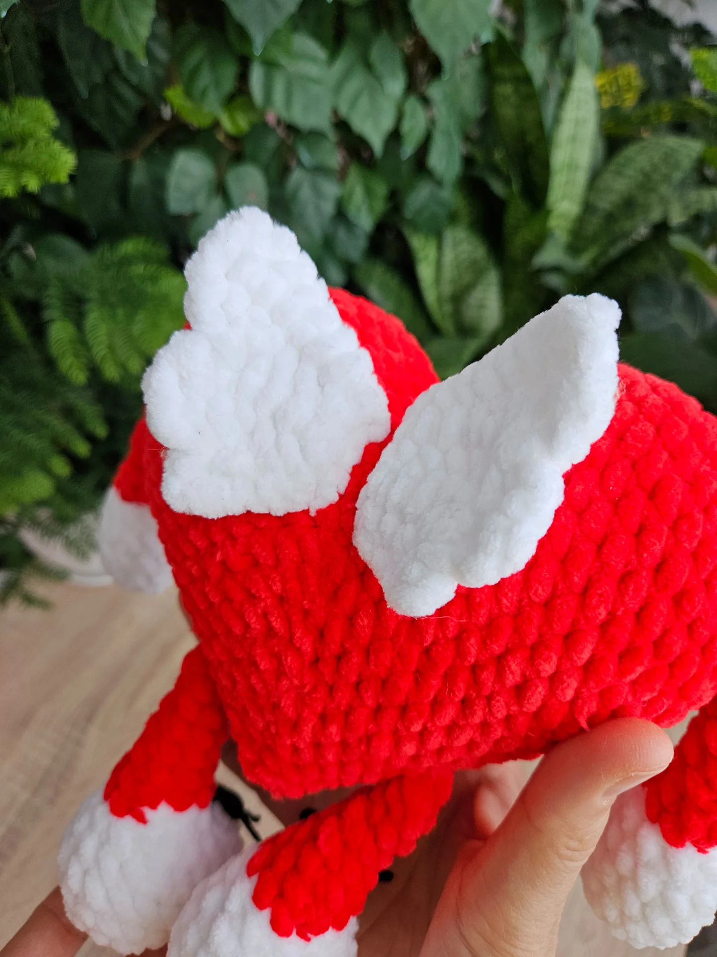 Вязаная игрушка сердце с ручками - миниатюра 6