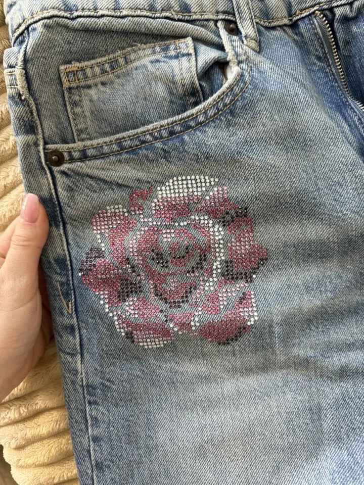 Джинсы Zara со стразами - миниатюра 3