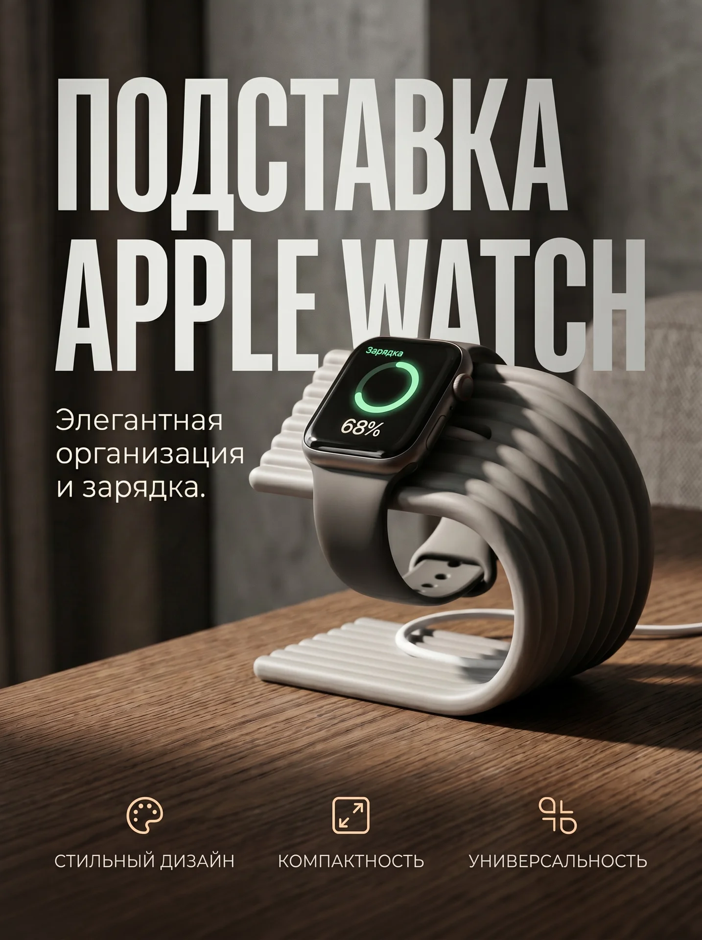 Подставка для зарядки Apple Watch (Серый) - изображение 1