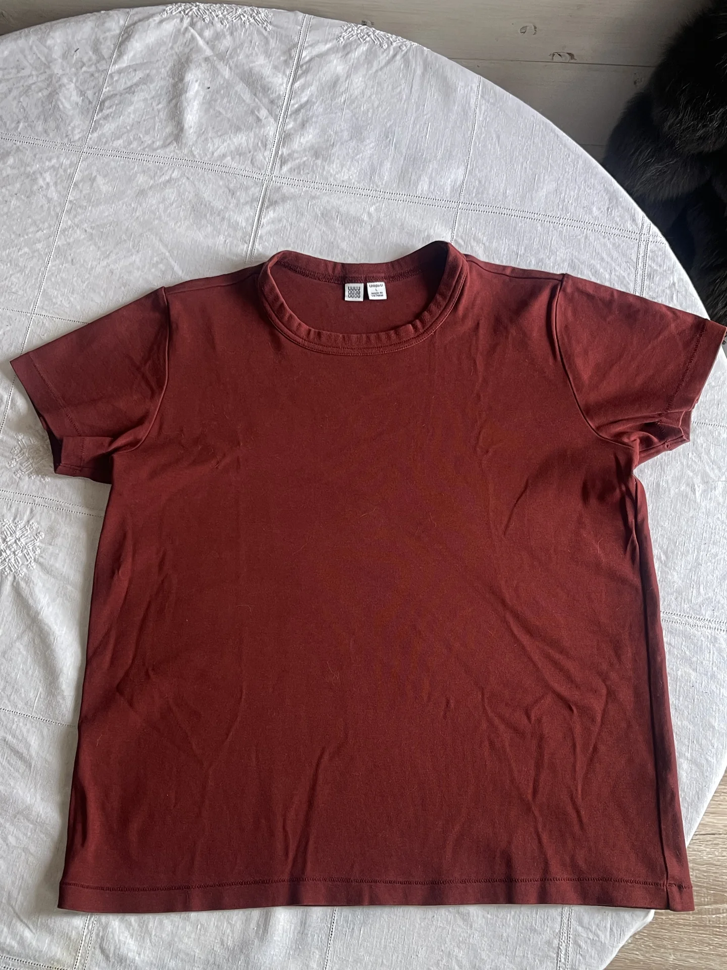 Футболка Uniqlo винная s m l - миниатюра 2