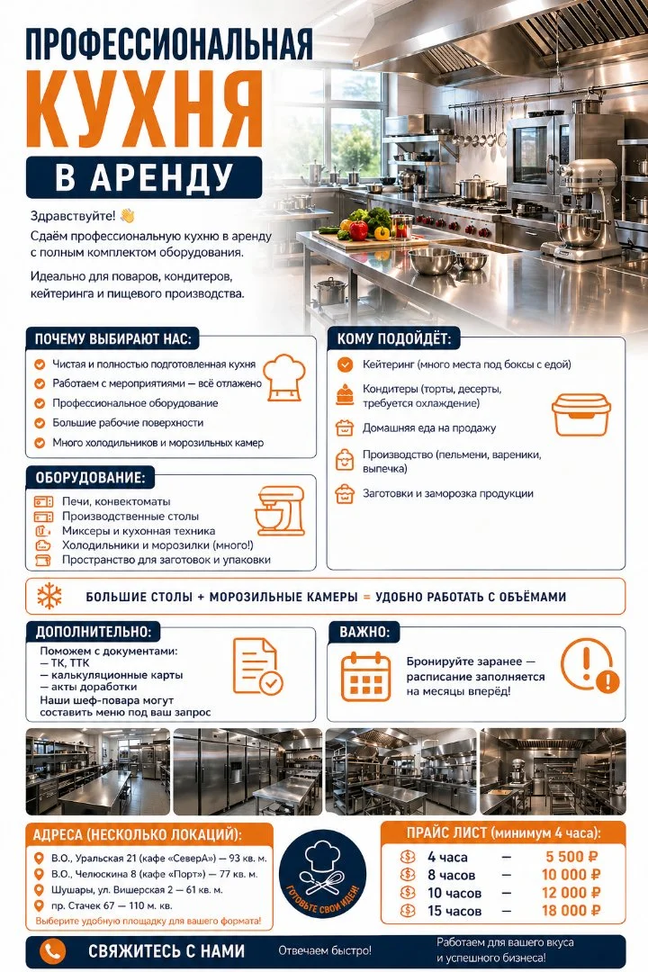Аренда Кухни с Оборудованием Почасовая оплата - миниатюра 3