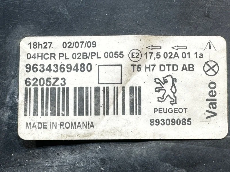 Фара правая Peugeot 307 ХЭТЧБЕК 1.6 NFU 2005 - миниатюра 10