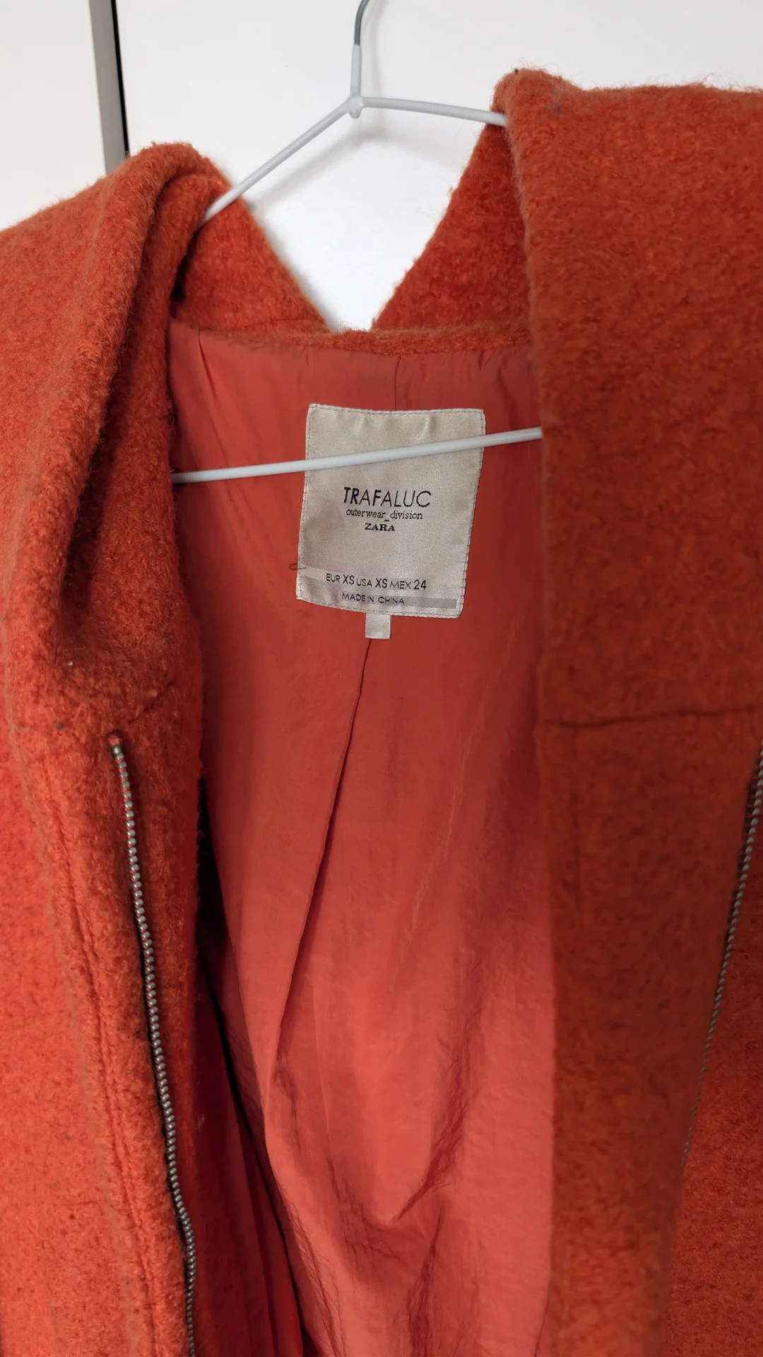Пальто (куртка) женское S Zara оранжевое - миниатюра 7
